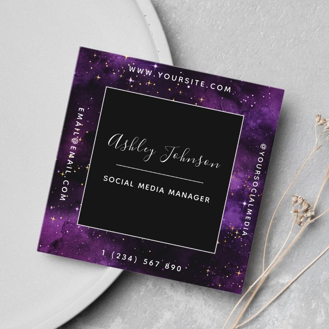 Tarjeta De Visita Cuadrada Galaxia cósmica Espacio moderno de medios sociales (Subido por el creador)