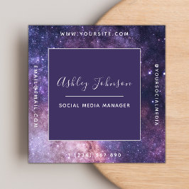 Tarjeta De Visita Cuadrada Galaxia cósmica Futurista espacio moderno de medio