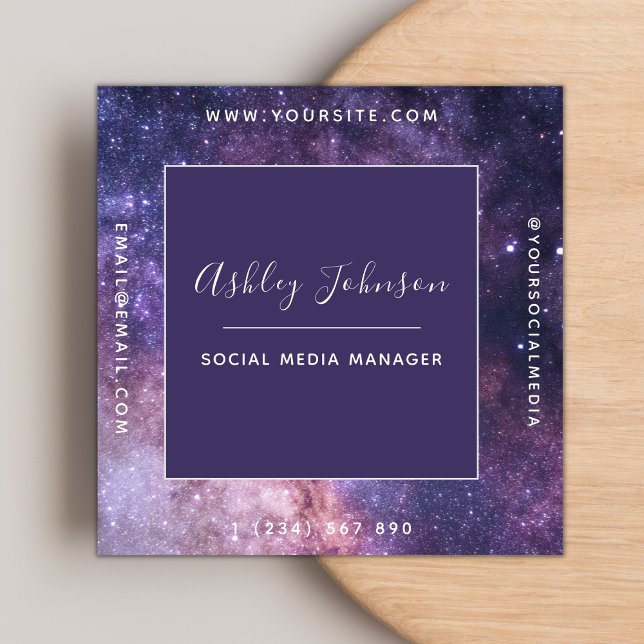 Tarjeta De Visita Cuadrada Galaxia cósmica Futurista espacio moderno de medio (Subido por el creador)