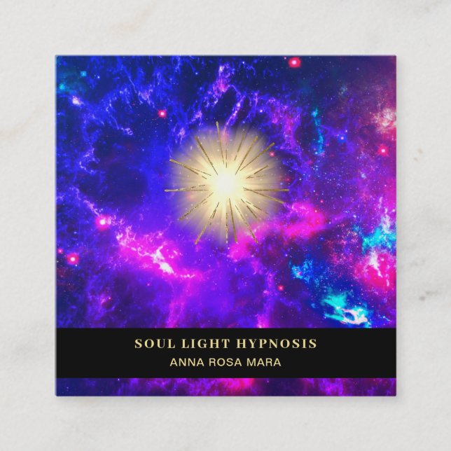 Tarjeta De Visita Cuadrada Galaxia curativa de la estrella del universo de la (Anverso)
