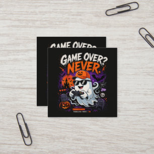 Tarjeta De Visita Cuadrada Game Over Nunca Divertido Fantasma de Jugador Hall