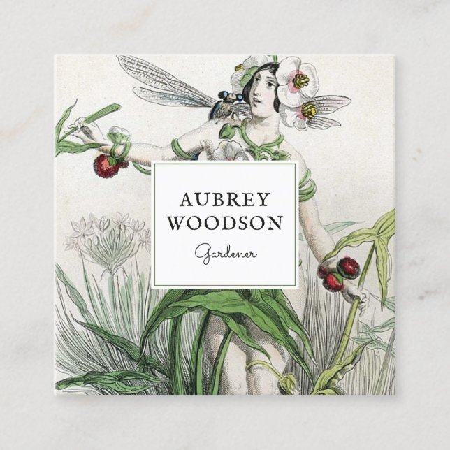Tarjeta De Visita Cuadrada Gardener Square Business Card (Anverso)