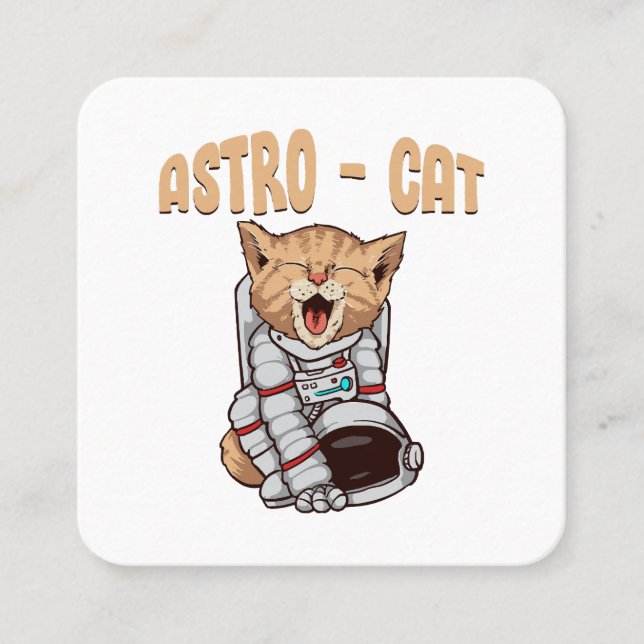 Tarjeta De Visita Cuadrada Gato Astro (Anverso)