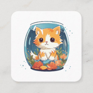Tarjeta De Visita Cuadrada Gato Culpable