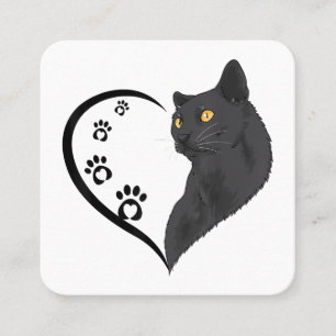 Tarjeta De Visita Cuadrada Gato De Gato De Camiseta Camisetas De Mujeres Chic