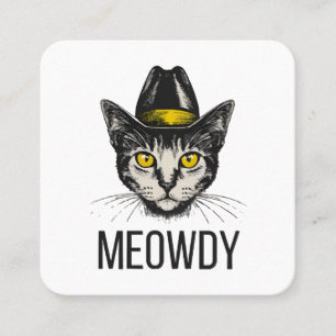 Tarjeta De Visita Cuadrada Gato Divertido Miau