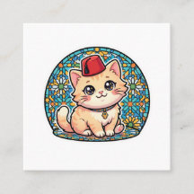 Gato marroquí Kawaii adorable con pegatina de Tarb