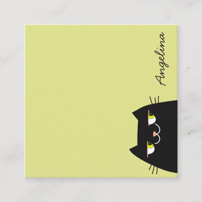 Tarjeta De Visita Cuadrada Gato negro (Anverso)