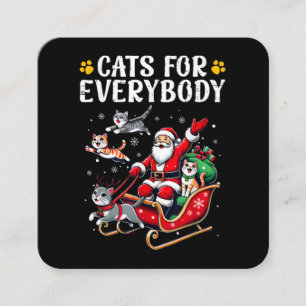 Tarjeta De Visita Cuadrada Gatos Para Todos Navidades Gato Gracioso
