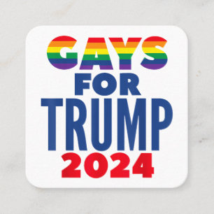 Tarjeta De Visita Cuadrada Gays para las elecciones de Trump 2024