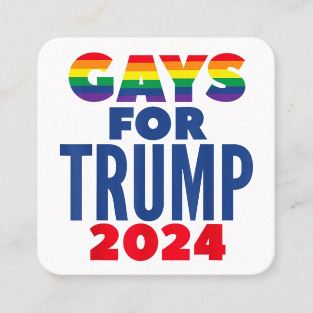 Tarjeta De Visita Cuadrada Gays para las elecciones de Trump 2024 (Anverso)