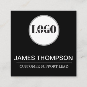 Tarjeta De Visita Cuadrada Gear de empleados con logotipo de personalizado pa