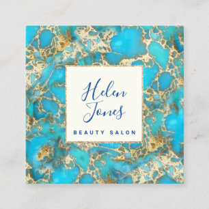 Tarjeta De Visita Cuadrada gema turquesa