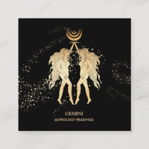 Tarjeta De Visita Cuadrada *~* GEMINI  Lecturas de astrología zodíaca gemelas