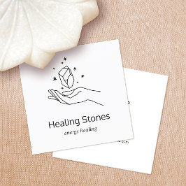 Tarjeta De Visita Cuadrada Gemstone Energy Crystal Healer