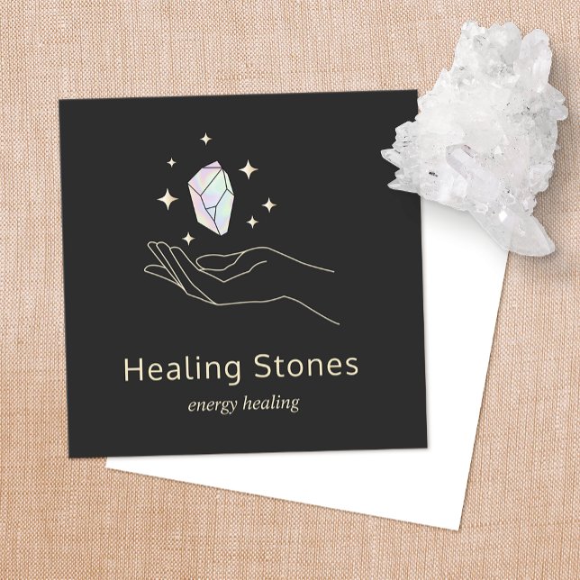 Tarjeta De Visita Cuadrada Gemstone irlandés Crystal Energy Healer (Subido por el creador)