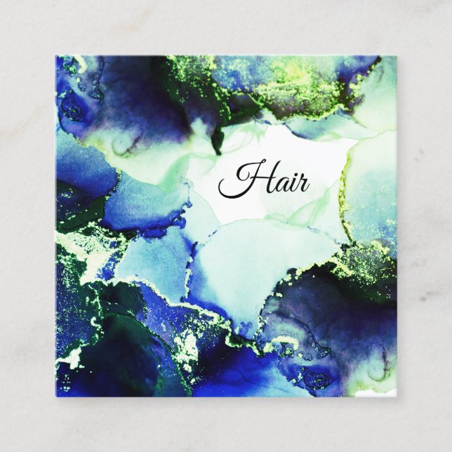 Tarjeta De Visita Cuadrada *~* Genérico. Girly Nails Lashes Reiki Hair (Anverso)