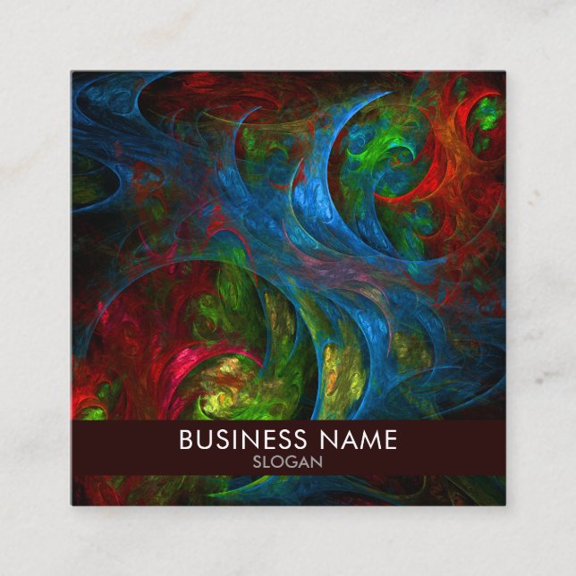 Tarjeta De Visita Cuadrada Genesis Blue Abstract Art Professional (Anverso)