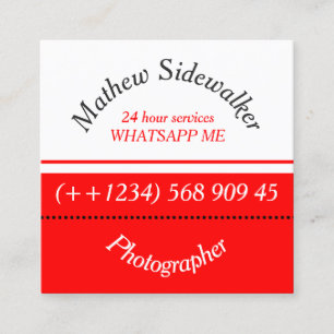 Tarjeta De Visita Cuadrada Genial y moderno rojo y blanco cúbico