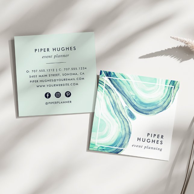 Tarjeta De Visita Cuadrada Geode de Seaglass (Subido por el creador)