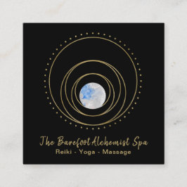 Tarjeta De Visita Cuadrada *~* Geometría sagrada Geometría Oro Boho Cósmico