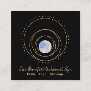 Tarjeta De Visita Cuadrada *~* Geometría sagrada Geometría Oro Boho Cósmico