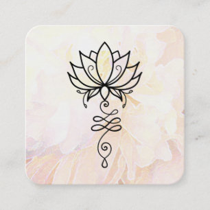 Tarjeta De Visita Cuadrada *~* Geometría sagrada Nirvana Floral Peony Yoga