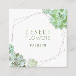 Tarjeta De Visita Cuadrada Geometric Succulents Modern Fashion