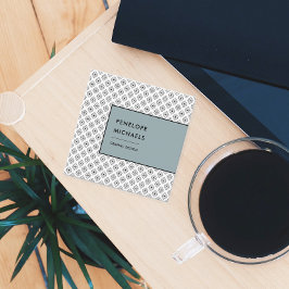 Tarjeta De Visita Cuadrada Geométrica moderna en blanco y negro