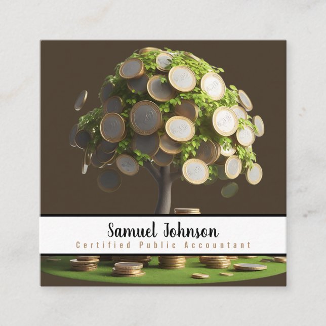 Tarjeta De Visita Cuadrada Gestor de Fondos Mutuos Bolsa CPA (Anverso)