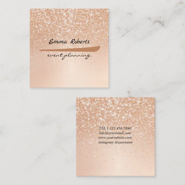 Tarjeta De Visita Cuadrada Gift Pink and White Glitter Modern Business card (Anverso / Reverso)