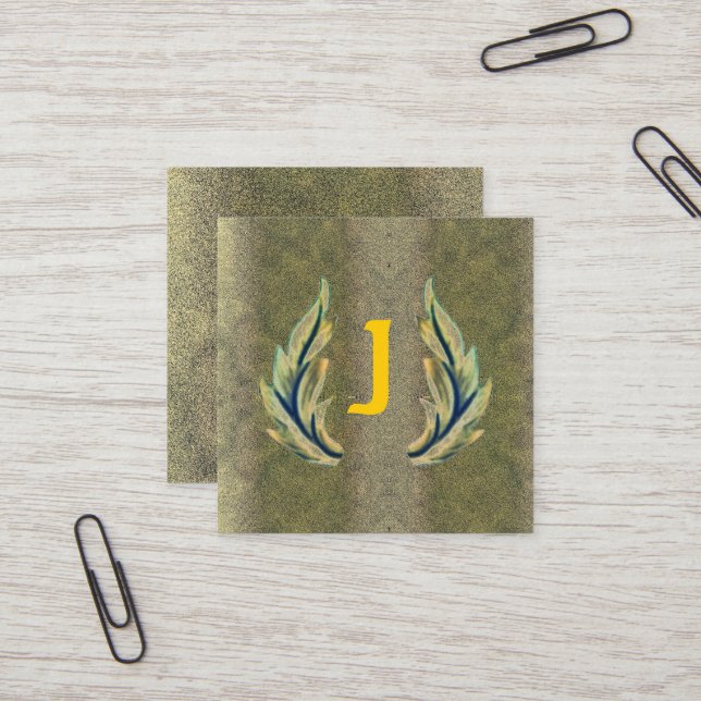 Tarjeta De Visita Cuadrada Gilded Leaf-J (Anverso/Reverso In Situ)