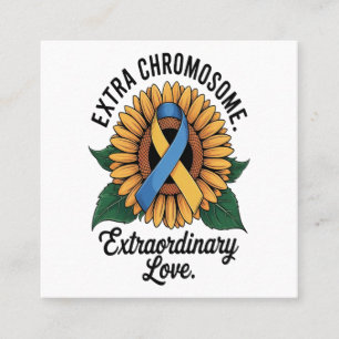 Tarjeta De Visita Cuadrada Girasol de Conciencia del Síndrome de Down