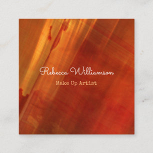 Tarjeta De Visita Cuadrada Giro de arte Metalizado único de cobre de oro abst