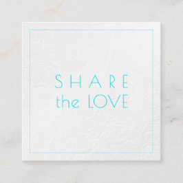 Tarjeta De Visita Cuadrada Glam de PixDezines comparte amor platino+Aqua