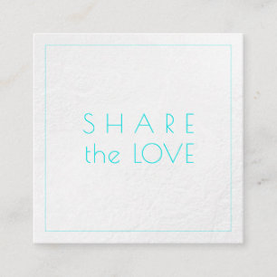 Tarjeta De Visita Cuadrada Glam de PixDezines comparte amor platino+Aqua