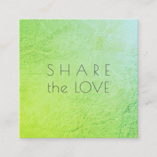 Tarjeta De Visita Cuadrada Glam de PixDezines Comparte el Ombre Verde de Amor