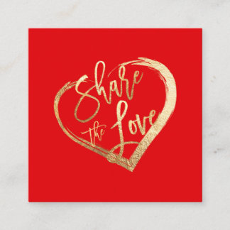 Tarjeta De Visita Cuadrada Glam de PixDezines comparte el oro de Love Faux