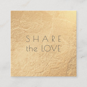 Tarjeta De Visita Cuadrada Glam de PixDezines comparte el oro de Love Faux