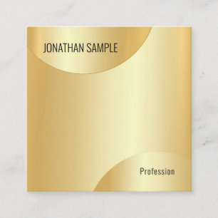 Tarjeta De Visita Cuadrada Glamour Faux Gold Template Diseño elegante moderno