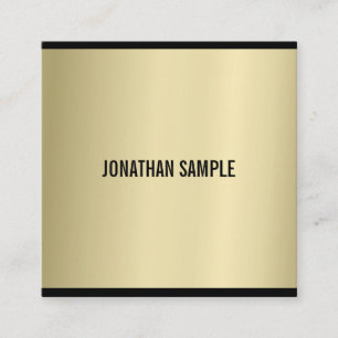 Tarjeta De Visita Cuadrada Glamour Gold Look Modern Luxury Sofisticado