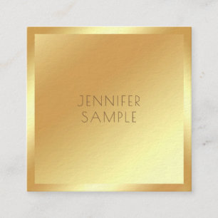 Tarjeta De Visita Cuadrada Glamour Gold Modern Template Luxury Premium Thick