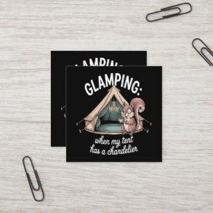 Tarjeta De Visita Cuadrada Glamping Cuando Mi Carpa Tiene Un Candil