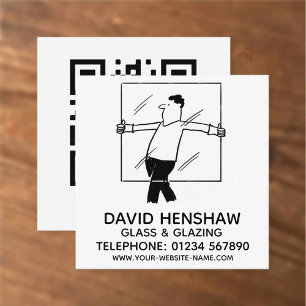 Tarjeta De Visita Cuadrada Glass & Glazier