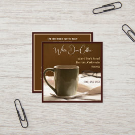 Tarjeta De Visita Cuadrada Glasses Mug Cafe Barista Café