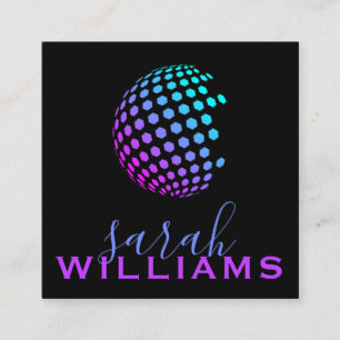 Tarjeta De Visita Cuadrada Globe geométrico colorido