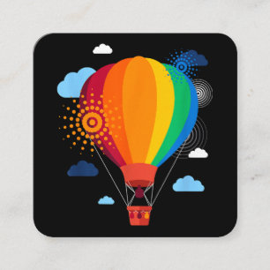 Tarjeta De Visita Cuadrada Globo de aire caliente camiseta camiseta con globo