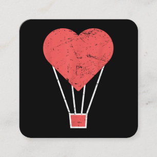 Tarjeta De Visita Cuadrada Globo de aire caliente Heart Cute