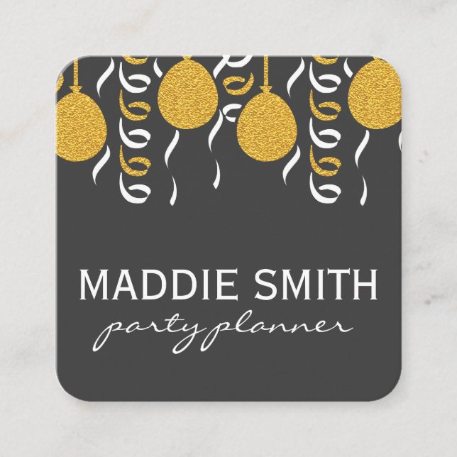 Tarjeta De Visita Cuadrada Globos festivos (Anverso)