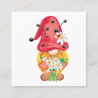 Tarjeta De Visita Cuadrada gnomo de verano 1